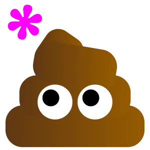 Confused poop emoji