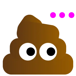 Confused poop emoji